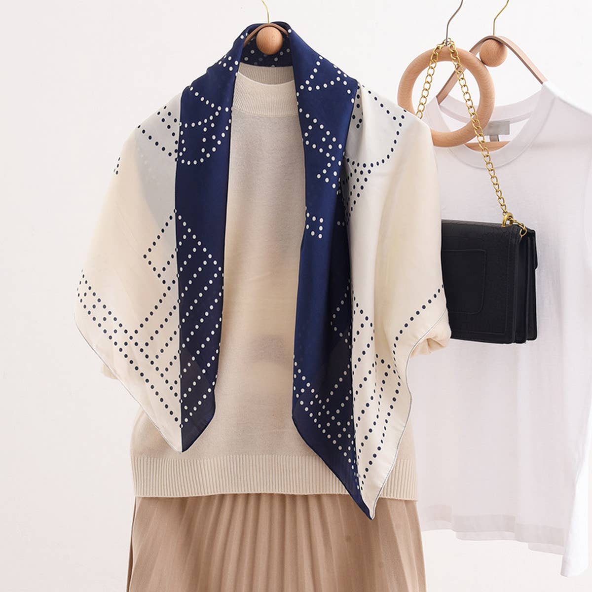 CWASC2404_BLACK AND WHITE ZEBRA ETHNIC STYLE SHAWL SCARF