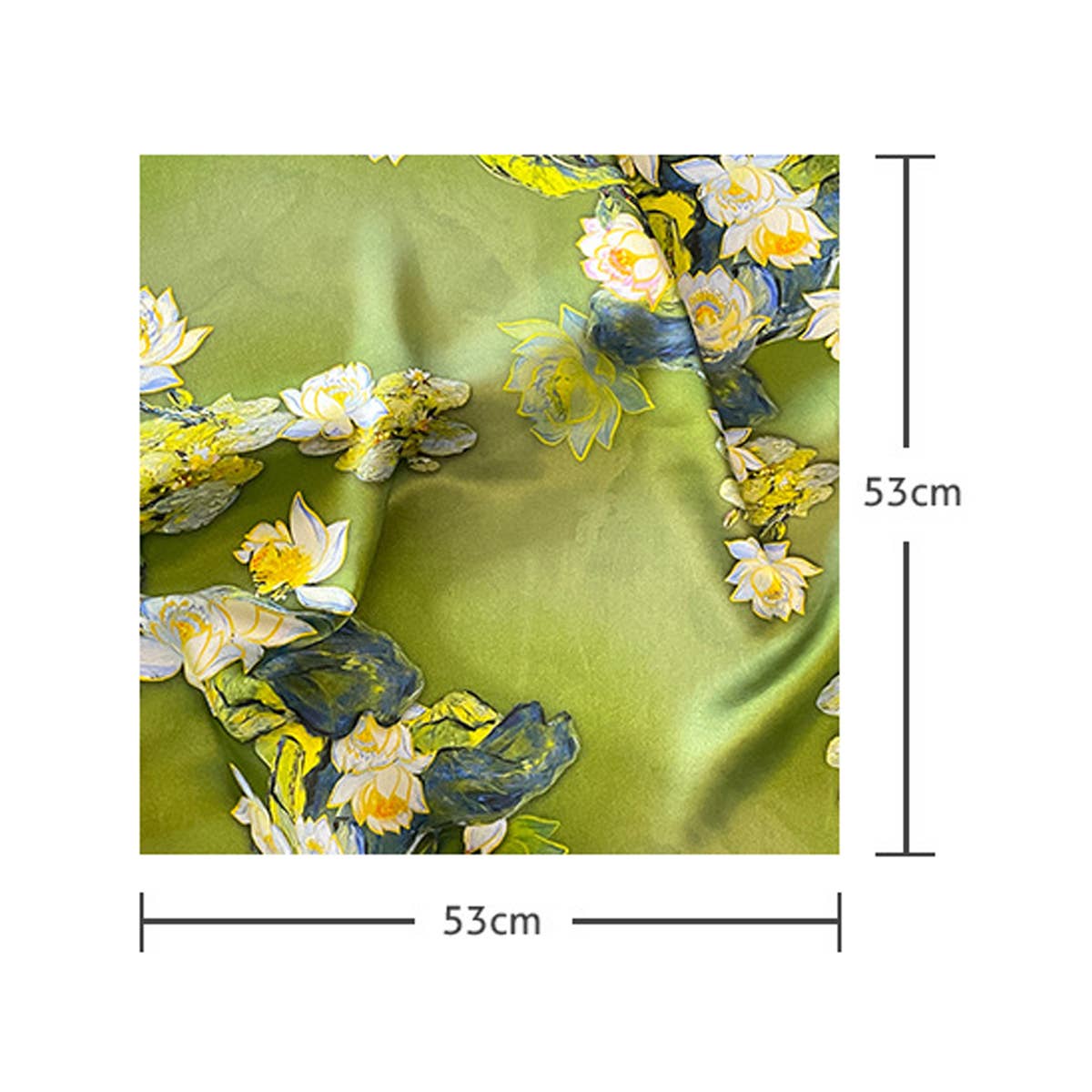 Oil Painting Floral Silk Square Scarf for Summer_CWASC0627