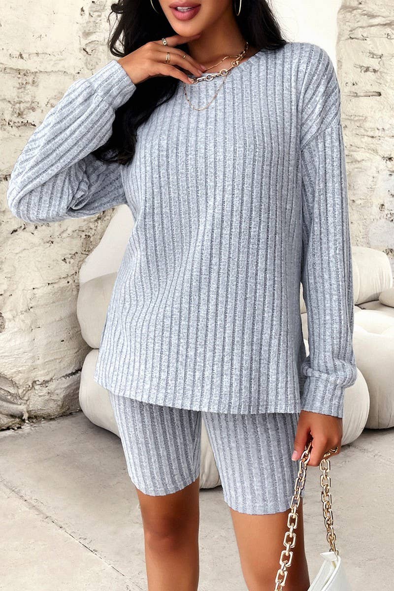 WOMEN CASUAL LONG SLEEVED  TOP AND LEGGINGS SET_CWSTB0235