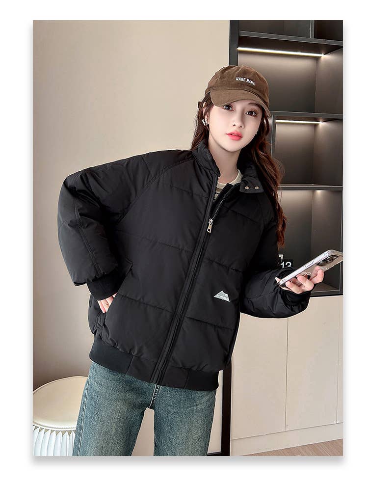Short, loose and thick warm jacket, bread coat