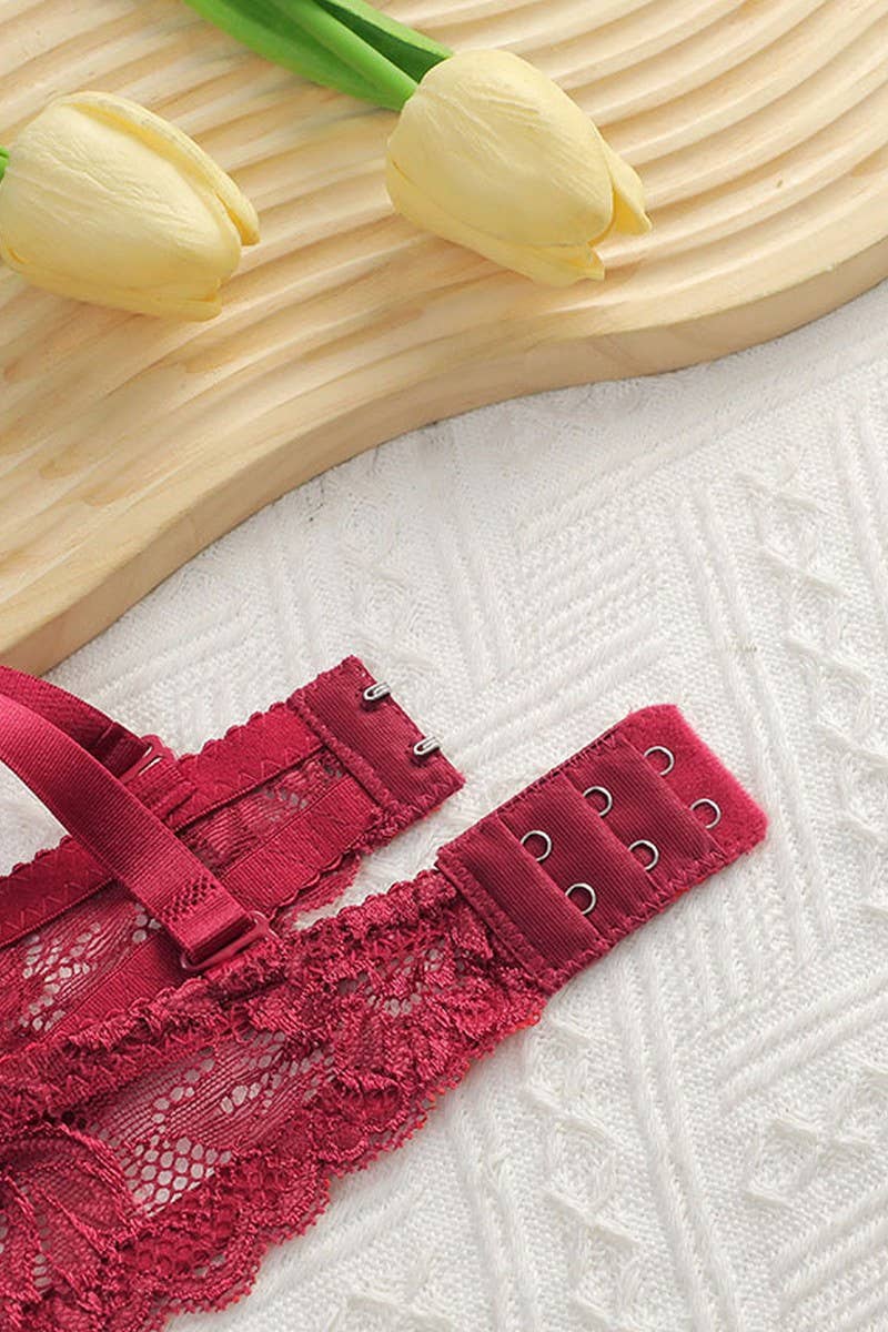 CWMU00267_LACE UNDERWIRE PUSH-UP BRA & PANTY SET