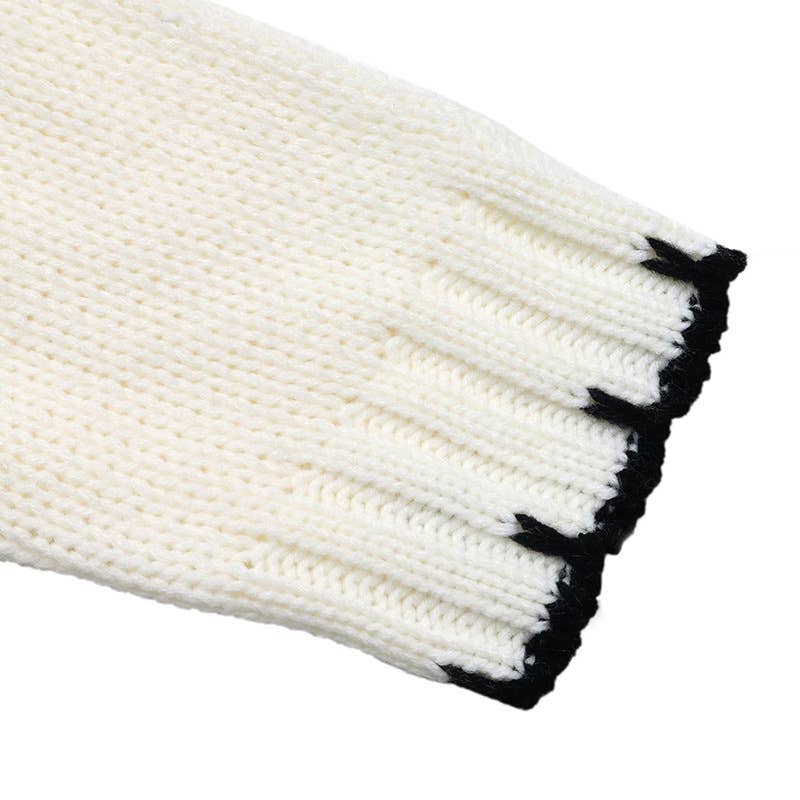 Round-neck striped line color-blocking sweater