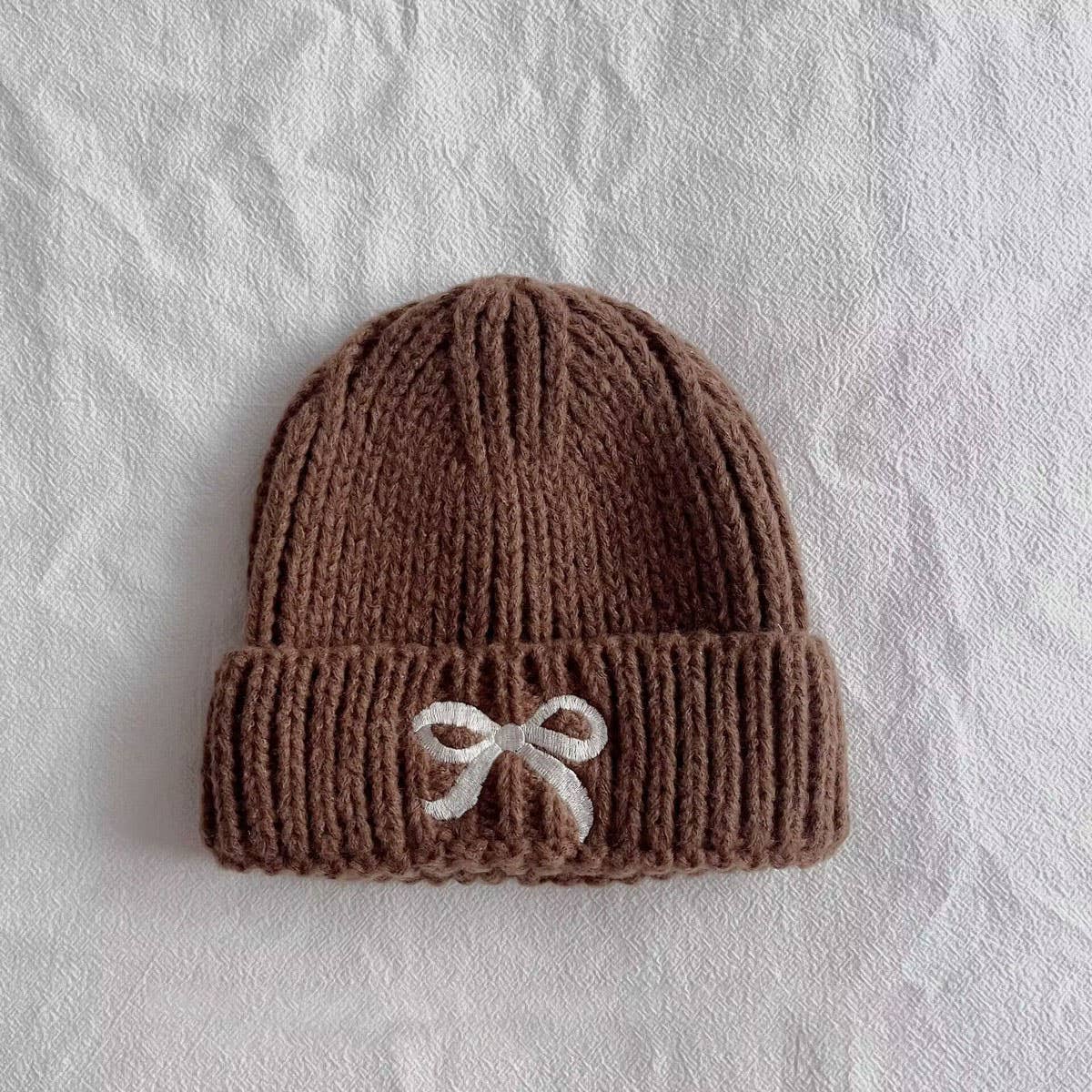 PERSONALIZED BOW CHILDREN'S WARM KNITTED HAT_CWAH2927