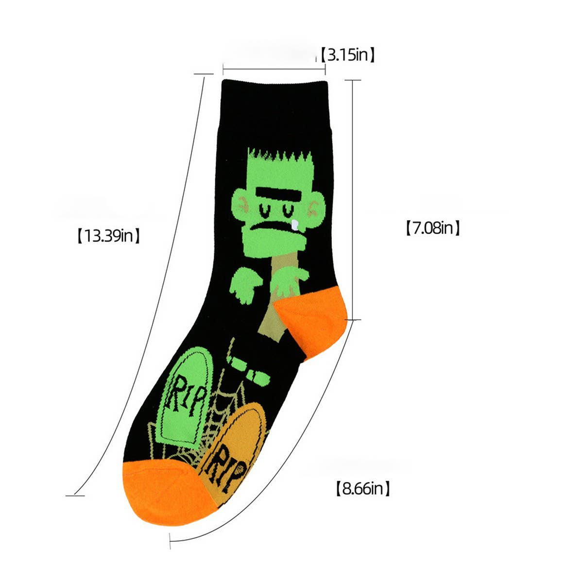 CWMS02720_HALLOWEEN PLUS SIZE CREW SOCKS