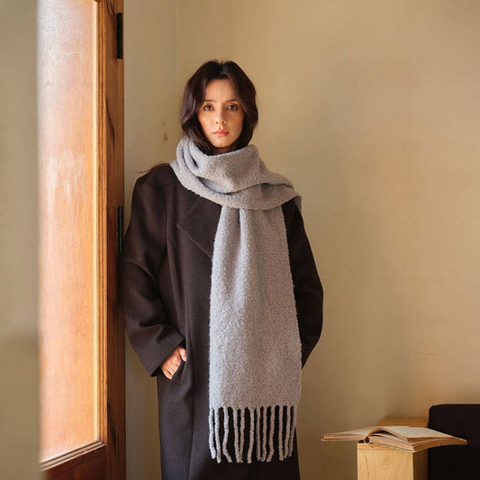 50% Wool Circle Scarf - Long Woven Winter Wrap_CWASC2307