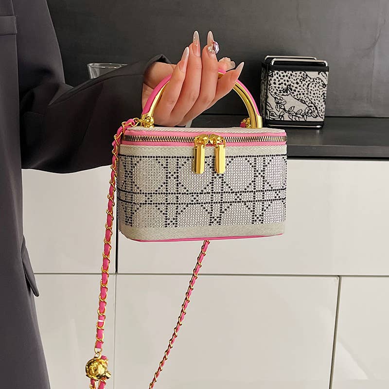 Diamond-shaped crossbody hand-held box bag