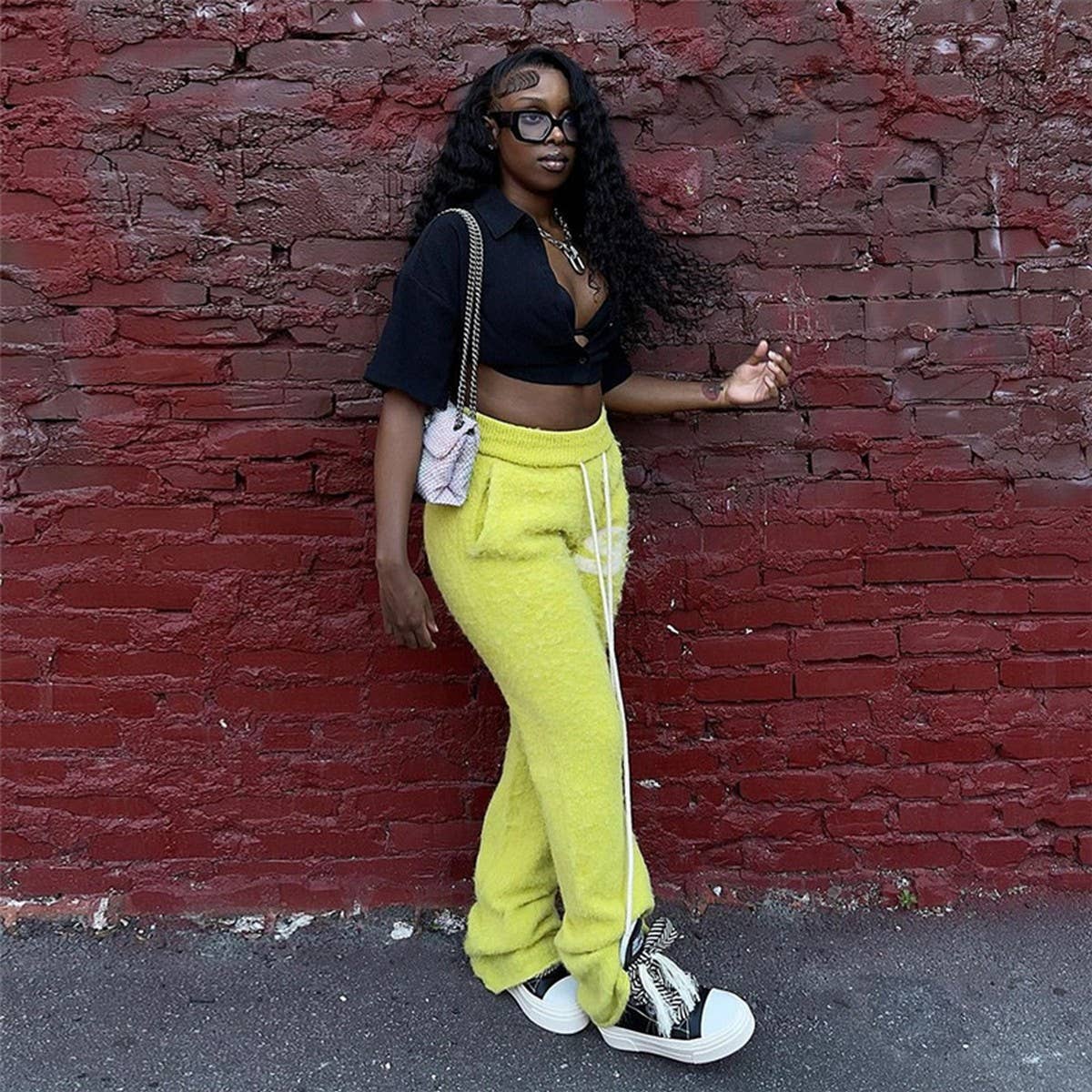 DRAWSTRING TIED HIGH WAISTED STRAIGHT LEG PANTS_CWBLP0526