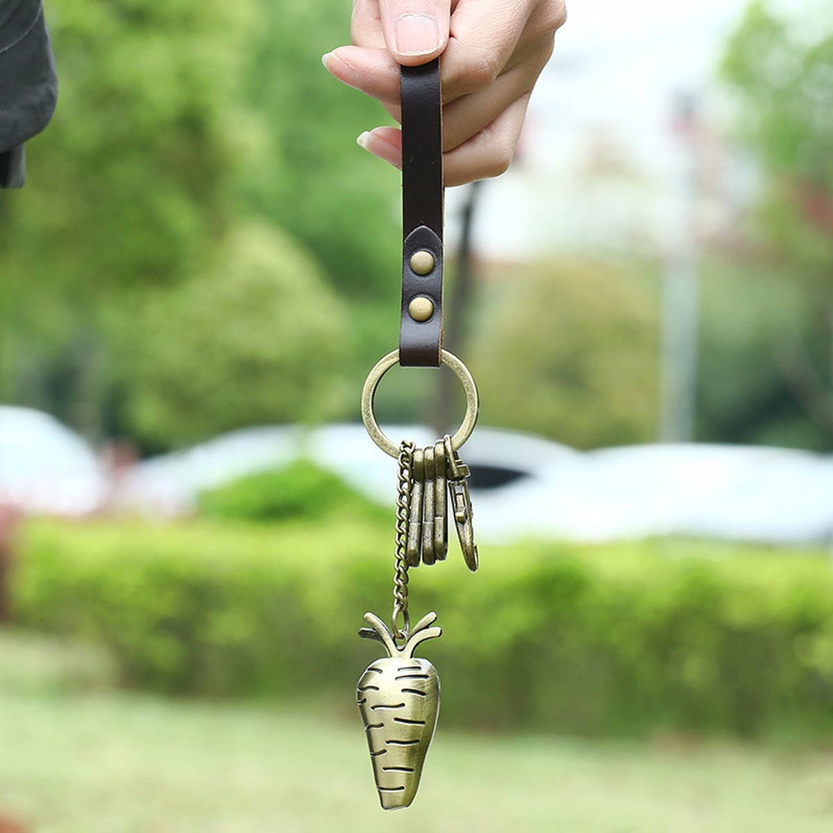 RETRO CUTE ALLOY CARROT LEATHER KEYCHAIN_CWMM4787