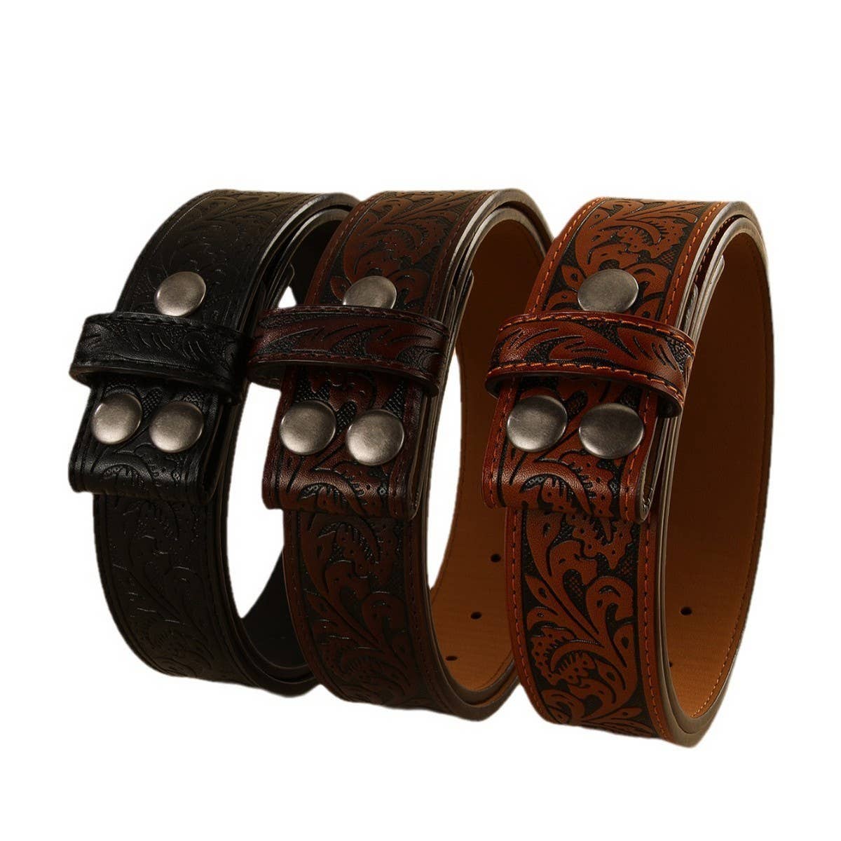 VINTAGE EMBOSSED DISTRESSED WESTERN BELT