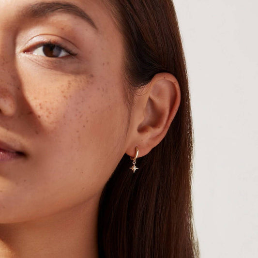 Eight Point Star Zircon Stud Earrings for Women