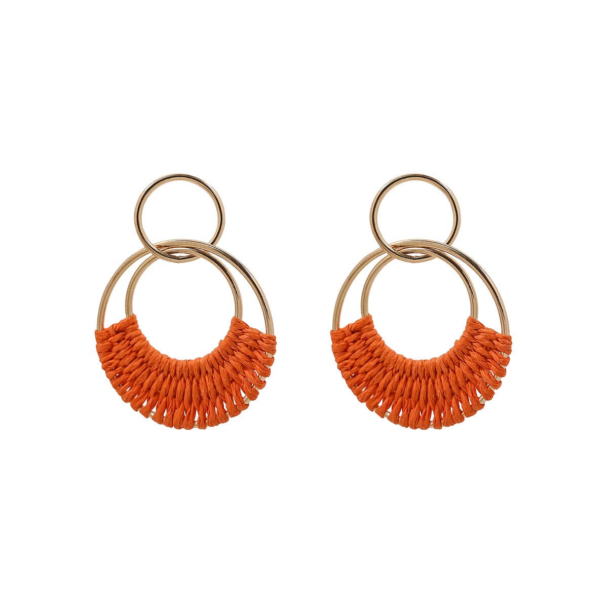 Retro geometric circular perforated earrings