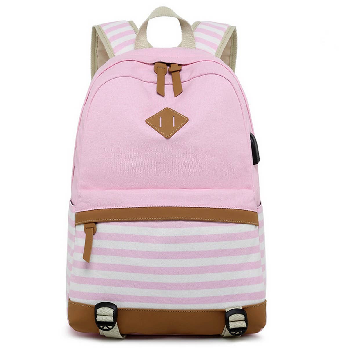 Backpacks for School ??Striped Canvas Laptop Bag_CWAB5510