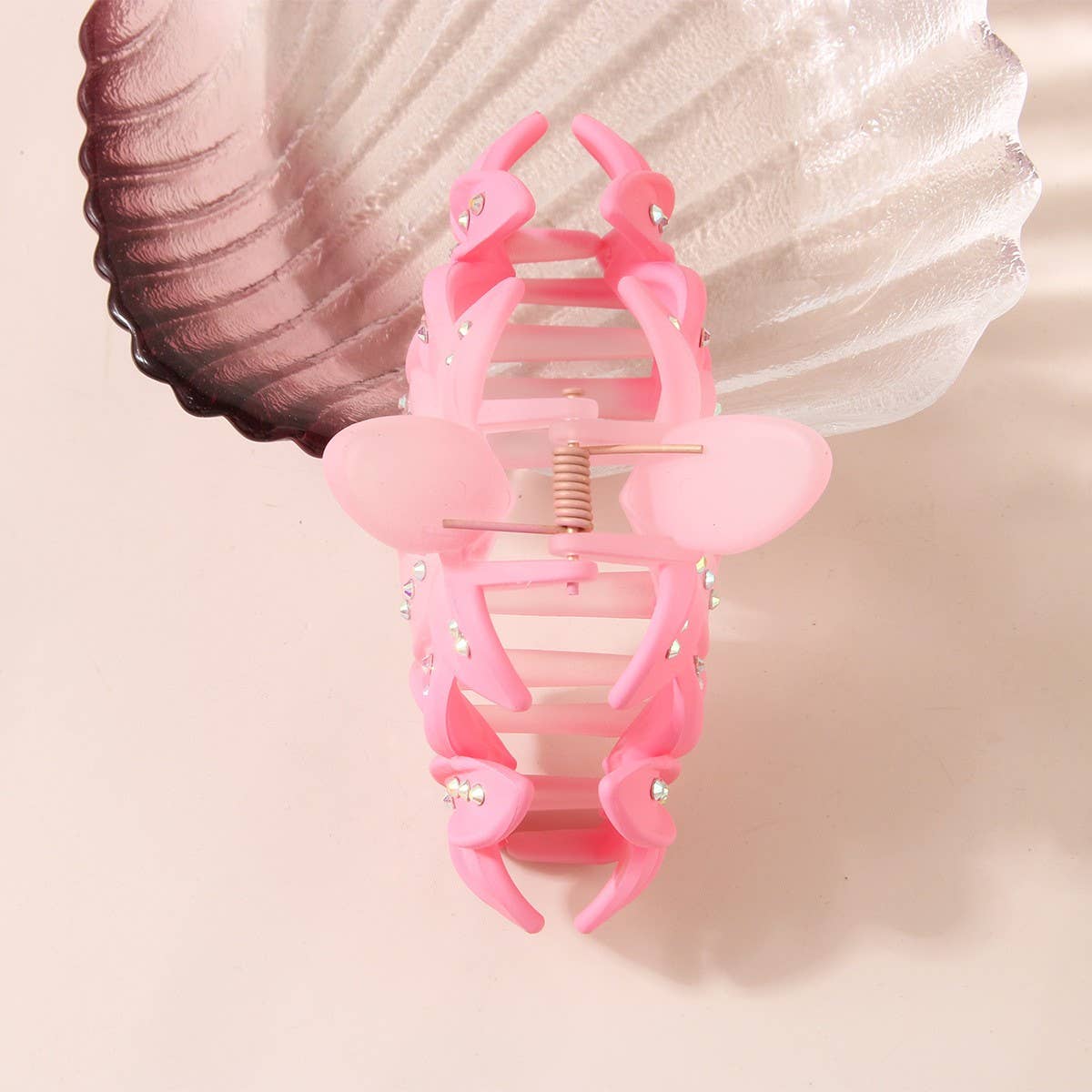 Gradient Rhinestone Egg Flower Hair Claw Clips