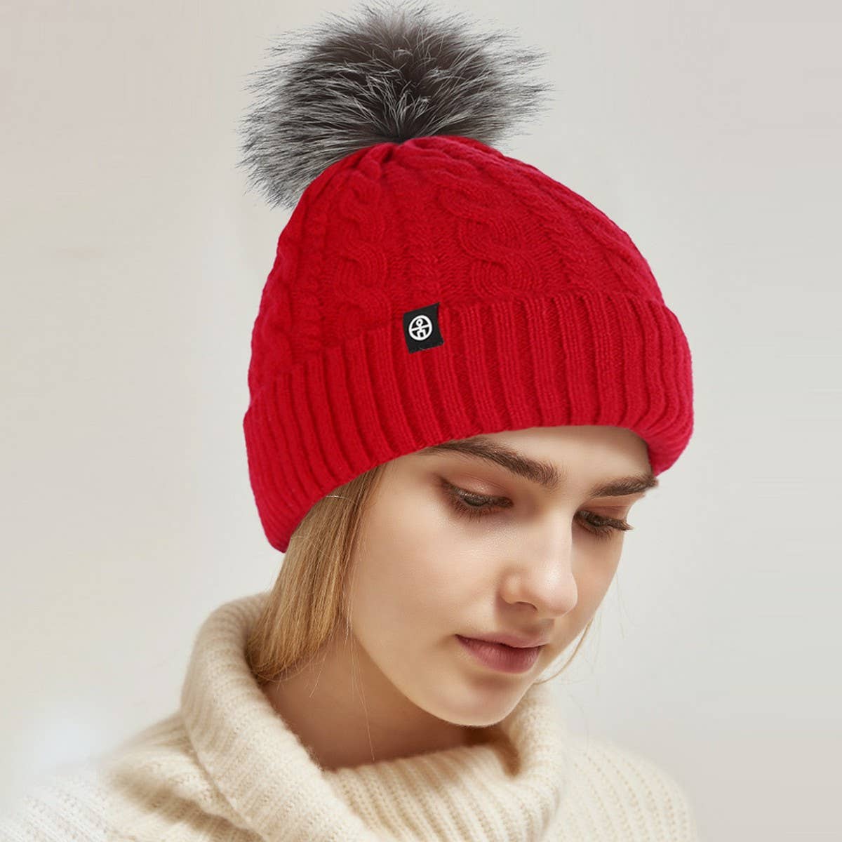 WINTER WARM WINDPROOF WOOL KNITTED HAT FOR WOMEN_CWAH2459