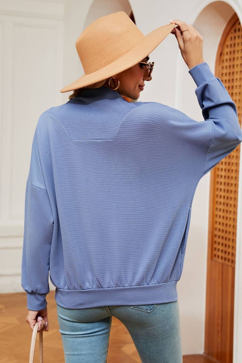 CWOHOL0988_LONG-SLEEVED HOODIE WITH LAPEL ZIP POCKET