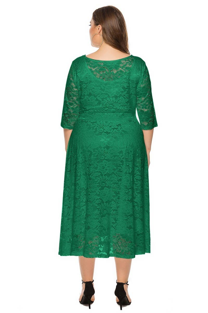 CWDMD3207_PLUS SIZE LACE POCKET EVENING GOWN DRESS