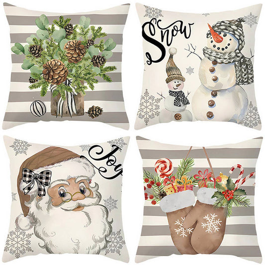 CHRISTMAS FESTIVE FLOWERS AND LEAVES PILLOWCASE