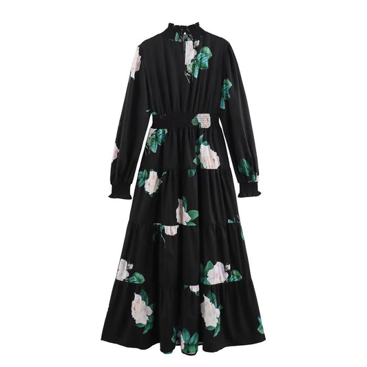 Made-and-match printed made-and-waist skirt