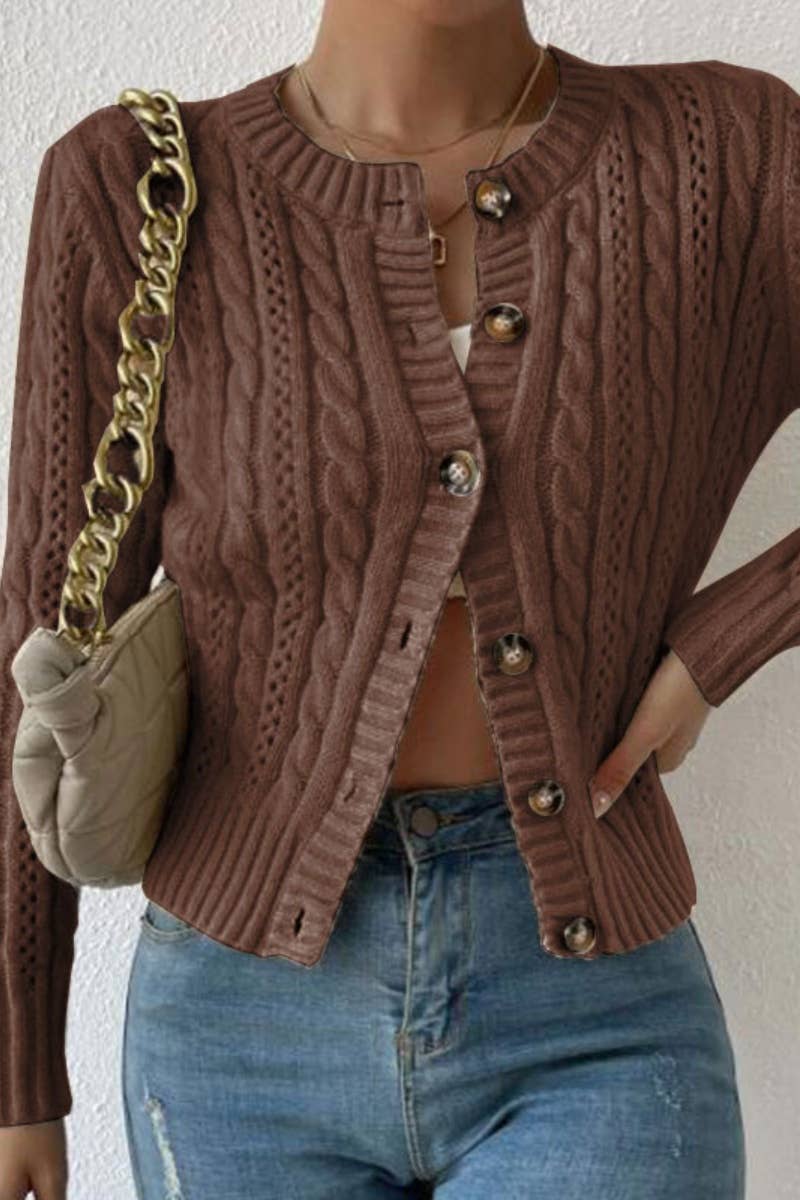 CWOCAL1569_BUTTON UP CARDIGAN LONG SLEEVE CARDIGAN