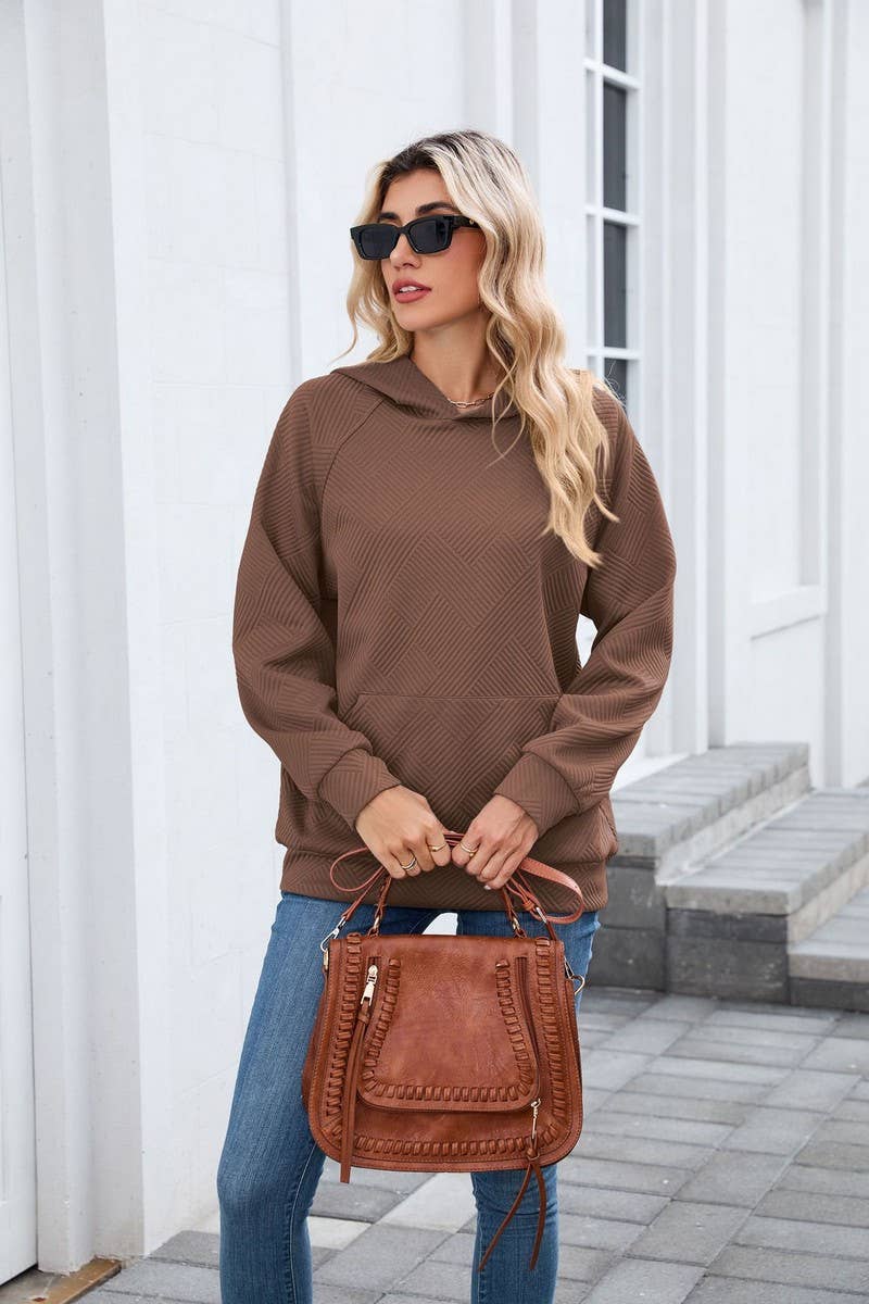 CWOHOL00661_SOLID HOODED POCKET CASUAL SWEATSHIRT