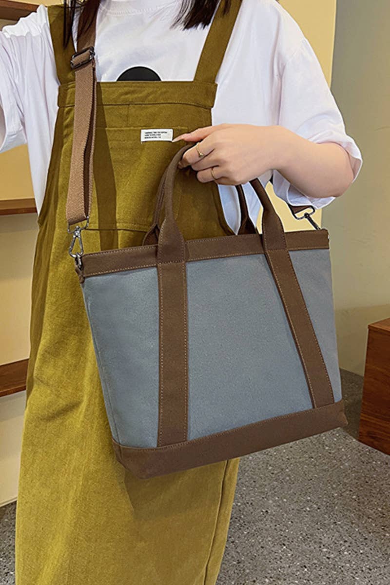 HANDLE LINE LARGE CROSS BODY CANVAS BAG_CUAB0104