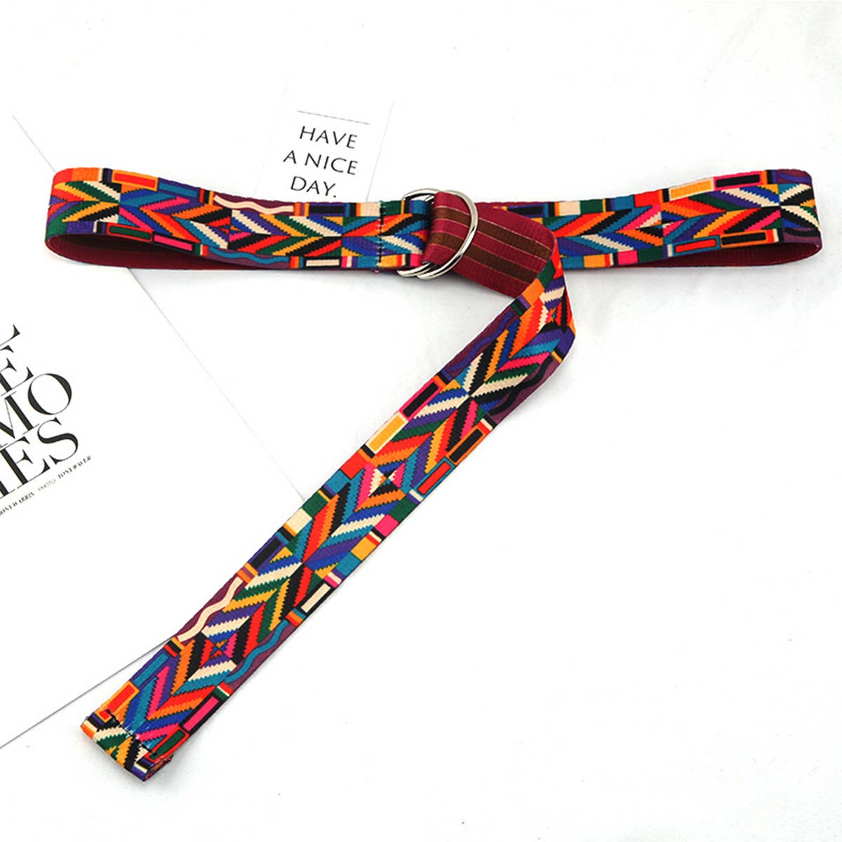 CWABE0951_CANVAS DOUBLE BUCKLE JEANS DECORATIVE BELT