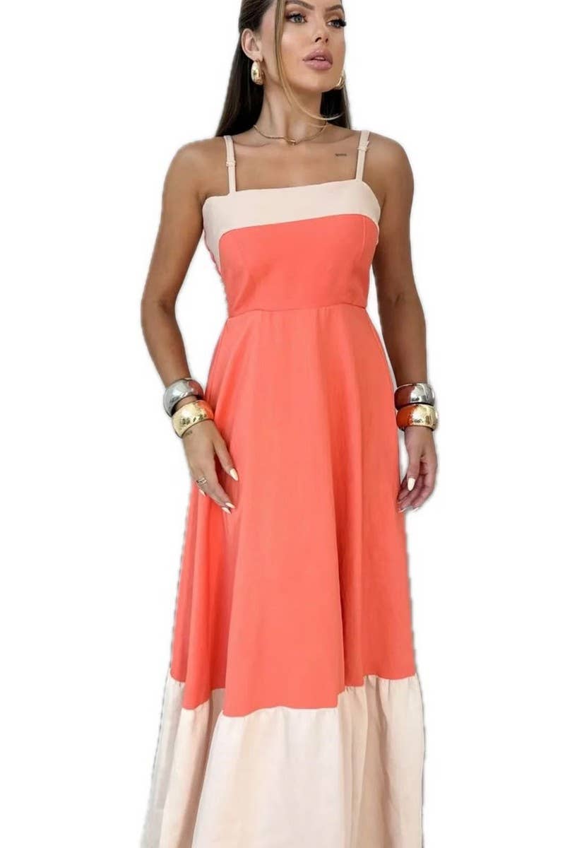 CWDMD5170_COLORBLOCK SPAGHETTI STRAP MAXI DRESS