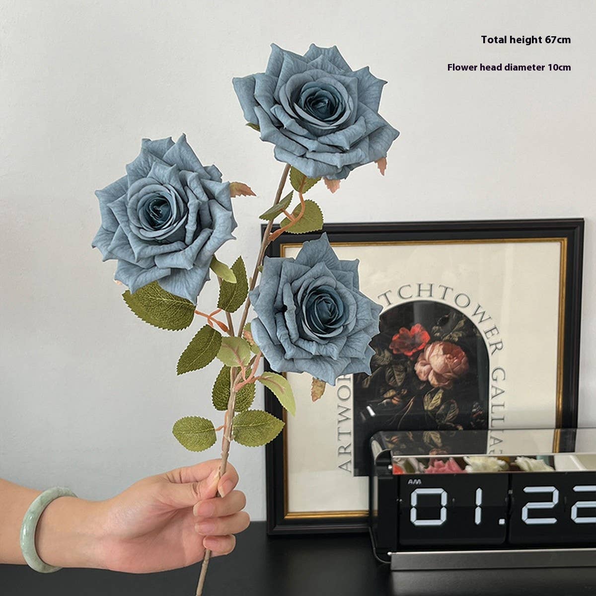 Artificial Cappuccino Rose Bouquet with 3 Heads_CWMM6505