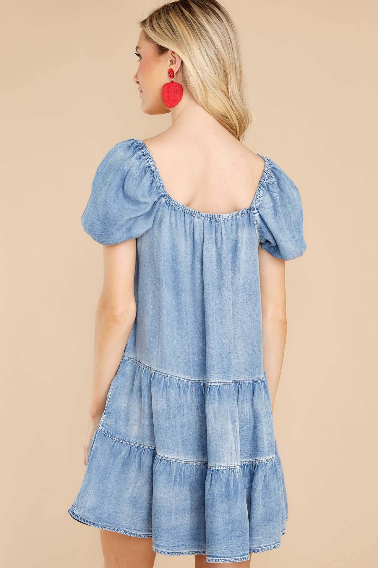 Fashion Loose Short Sleeve Denim Cake Dress