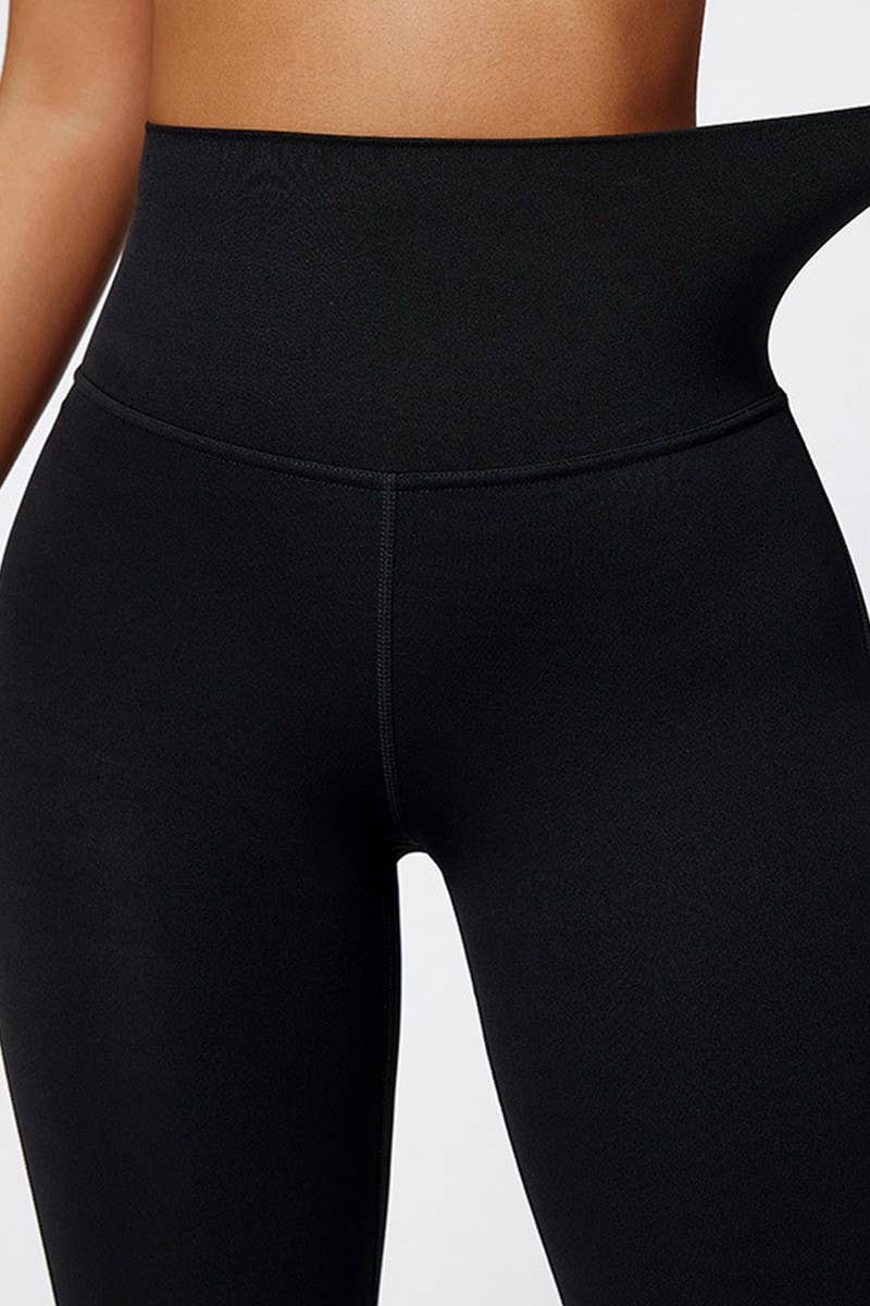 CWBLP1780_HIGH WAIST SLIM FIT FLARED SPORTS YOGA PANTS