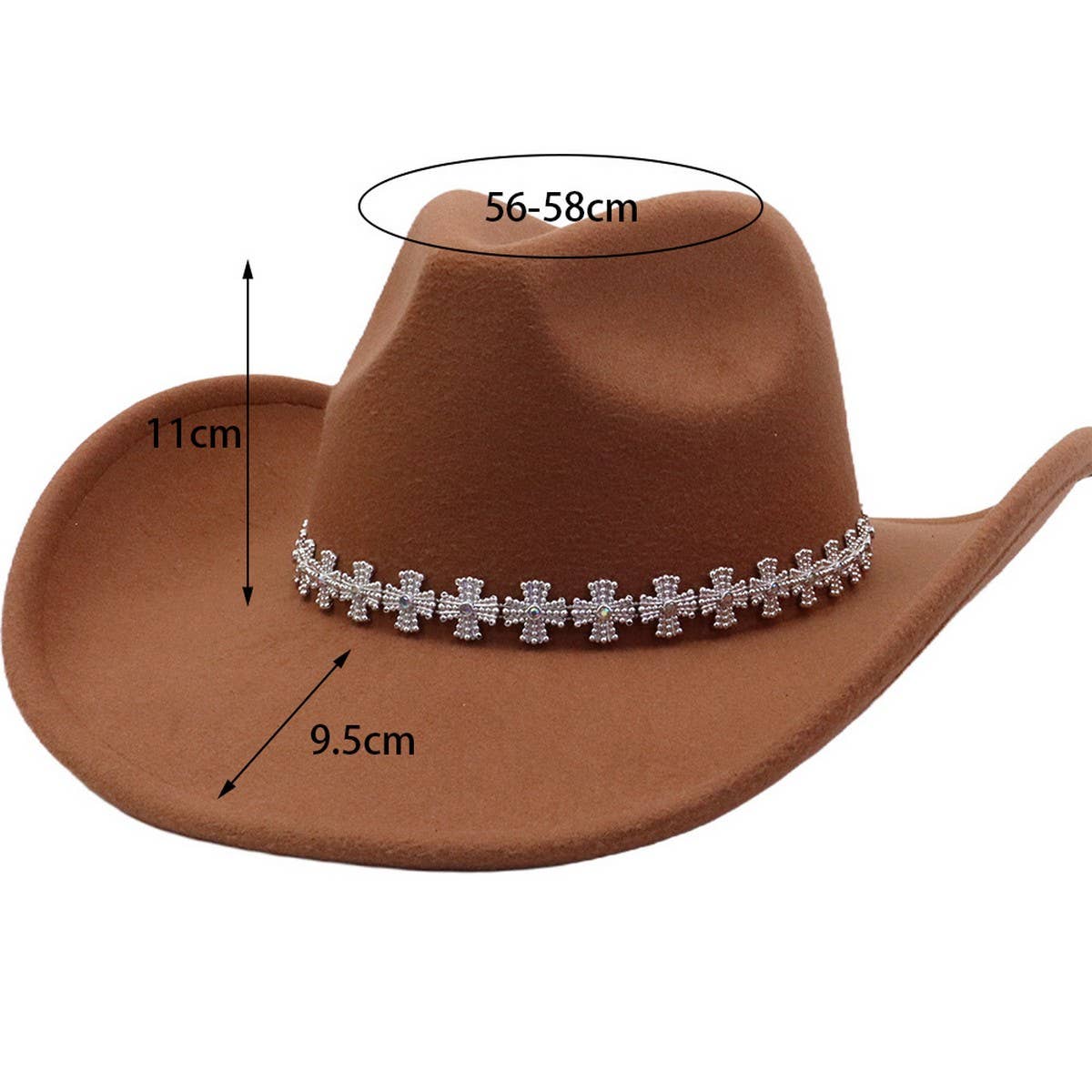 Ethnic Style  Felt Cowboy Fedora Hat_CWAH04441