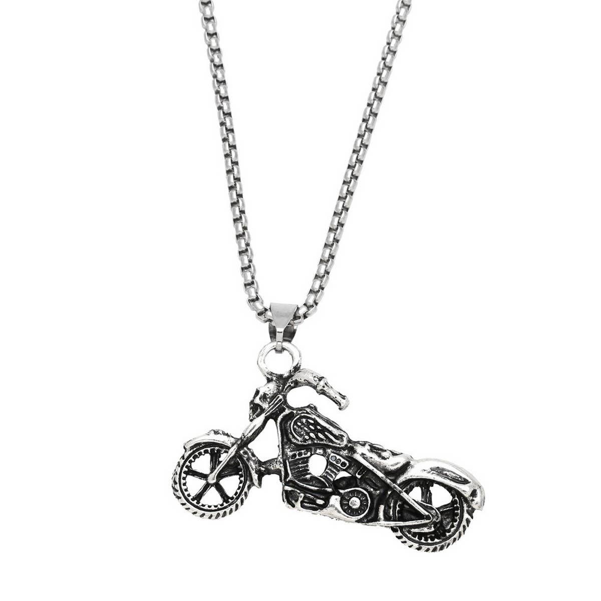 HIP HOP MOTORCYCLE PENDANT NECKLACE