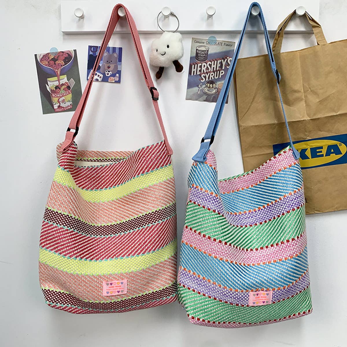 CONTRAST PATCHWORK COMMUTER SHOULDER BAG_CWAB2150