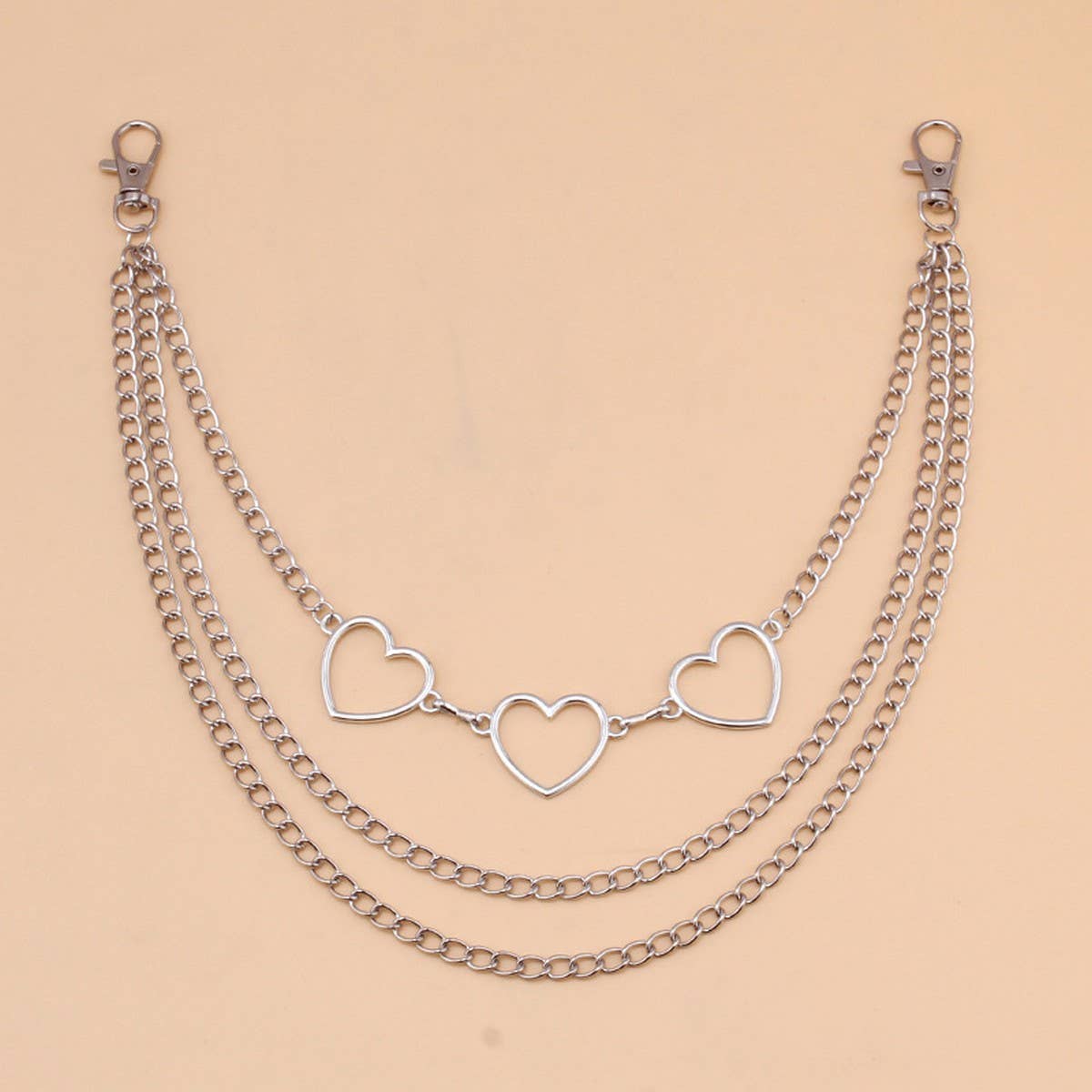 FASHIONABLE METAL HOLLOW HEART PANTS CHAIN