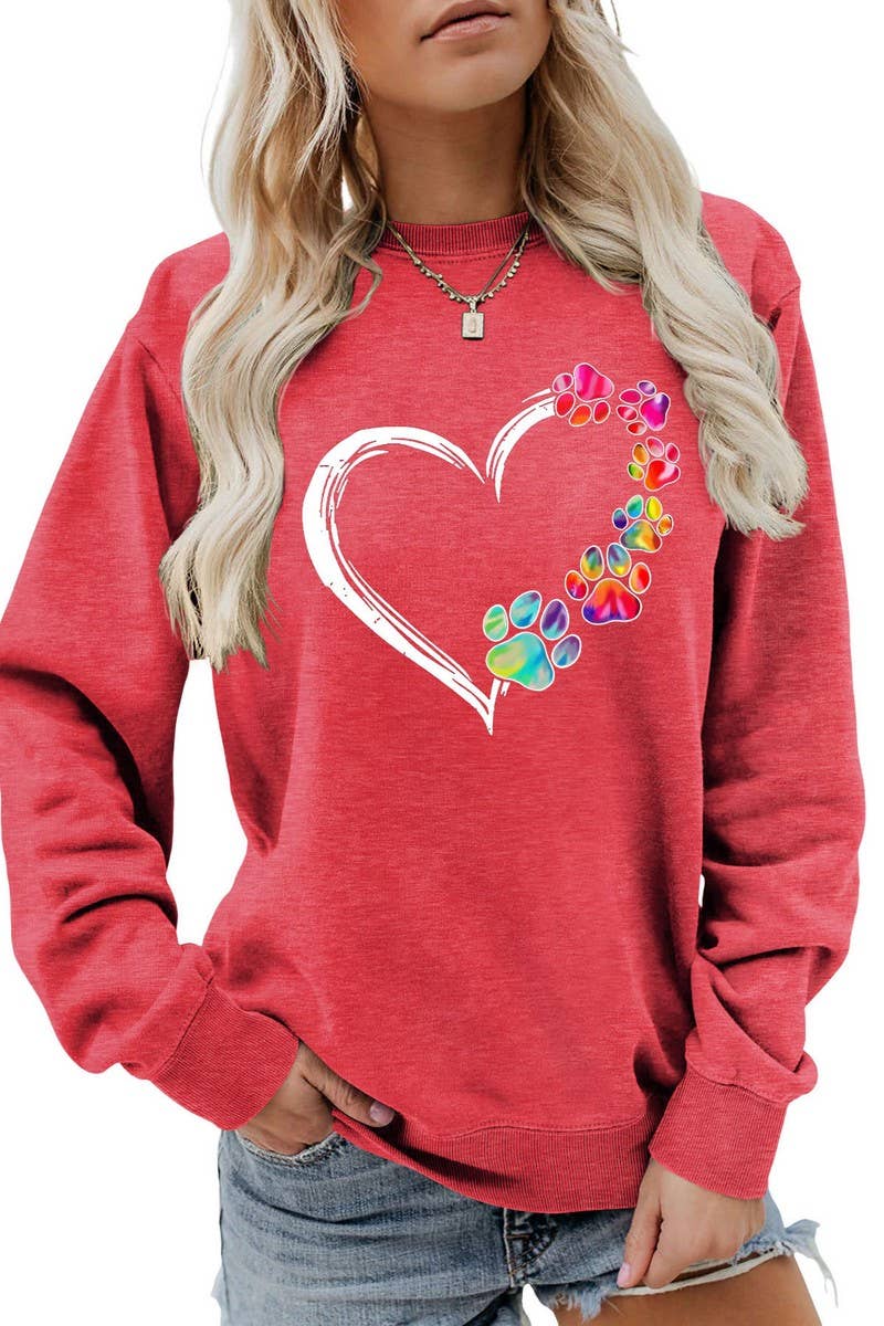 VALENTINE DAY RAINBOW PRINT PULLOVER_CWTSTL0985