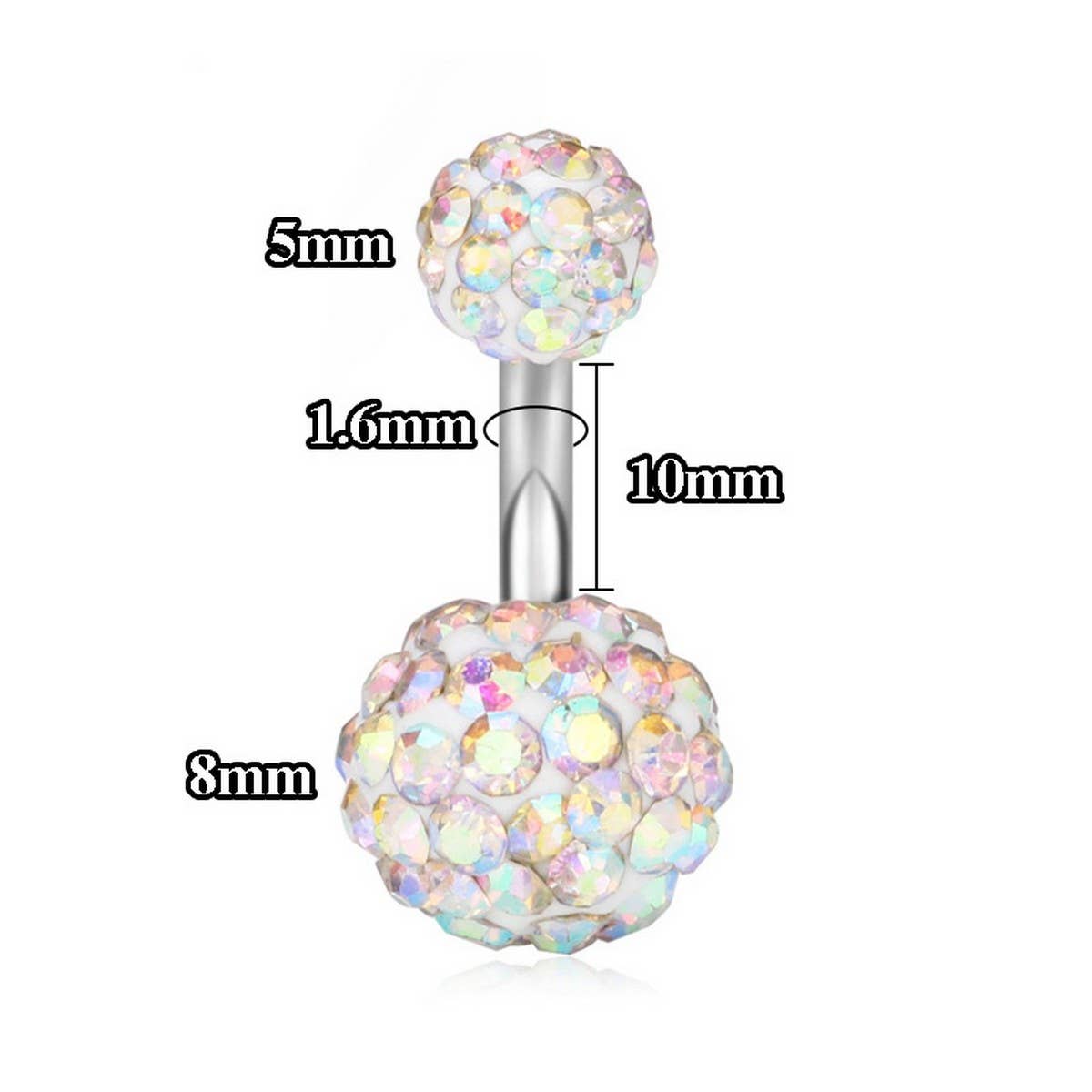 Clay Ball Belly Ring ? CZ Stainless Steel Piercing