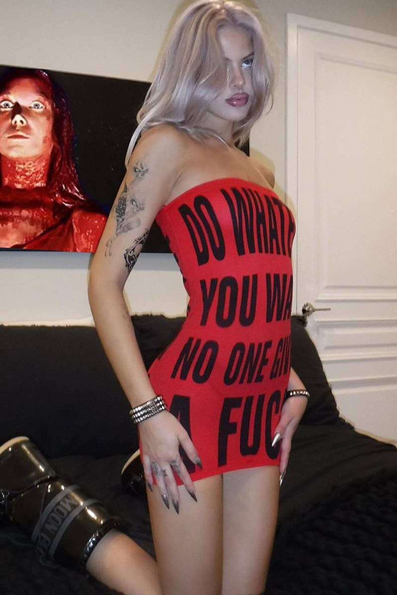 CWDTD0402_SLIM FIT LETTER PRINTED WRAP DRESS