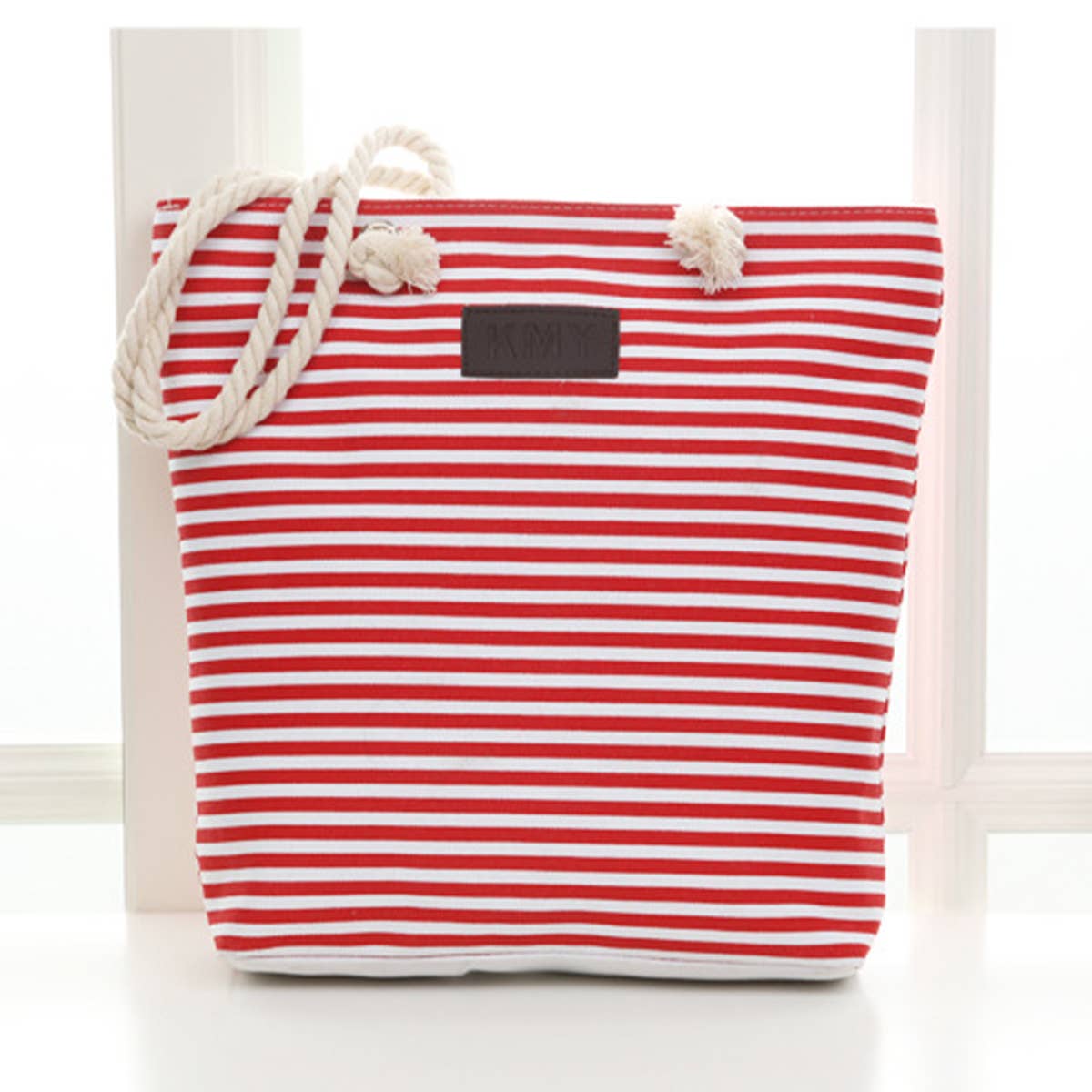 CANVAS STRIPED SHOULDER BAG TOTE BAG_CWAB1711