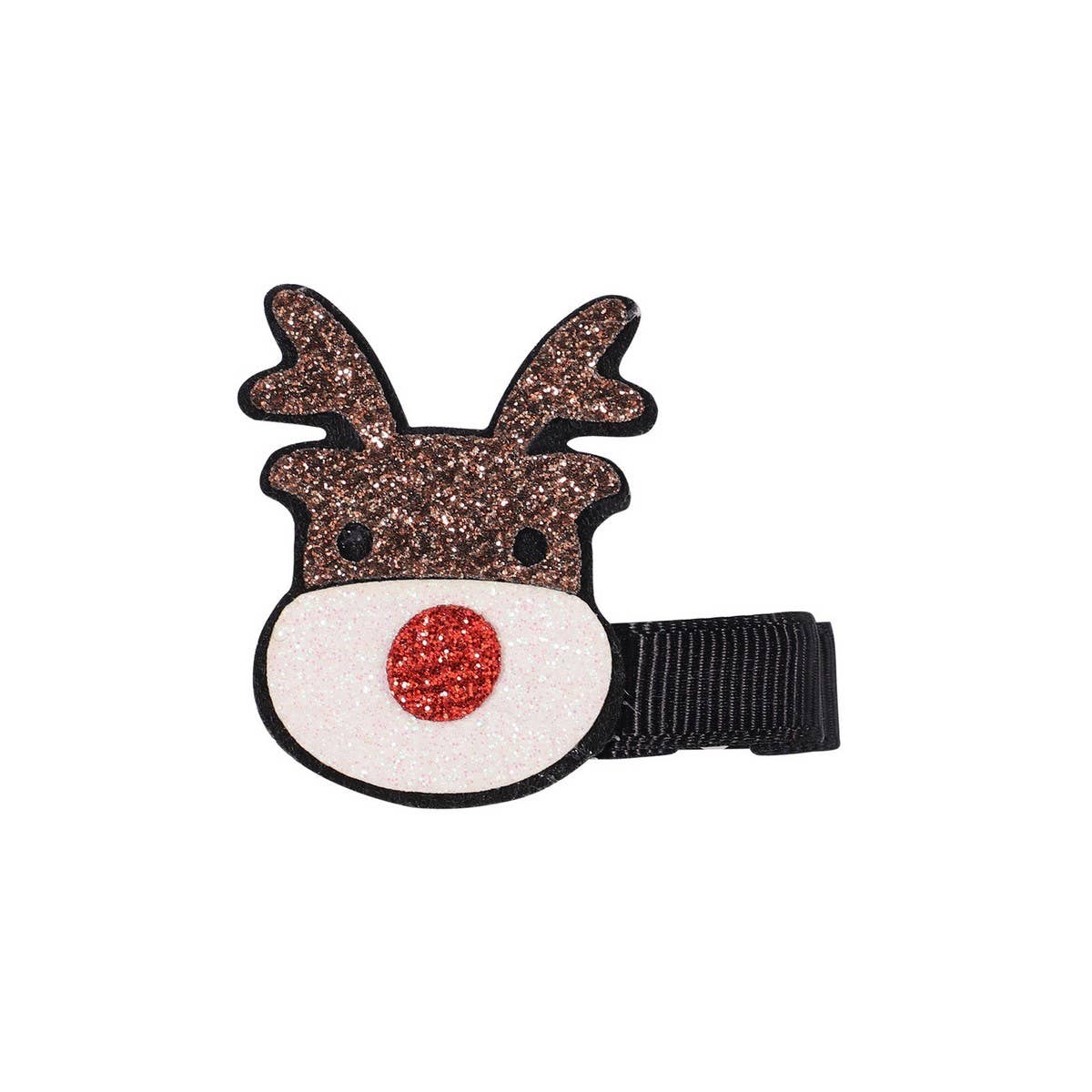 Glitter Pink Reindeer Hair Clip for Kids