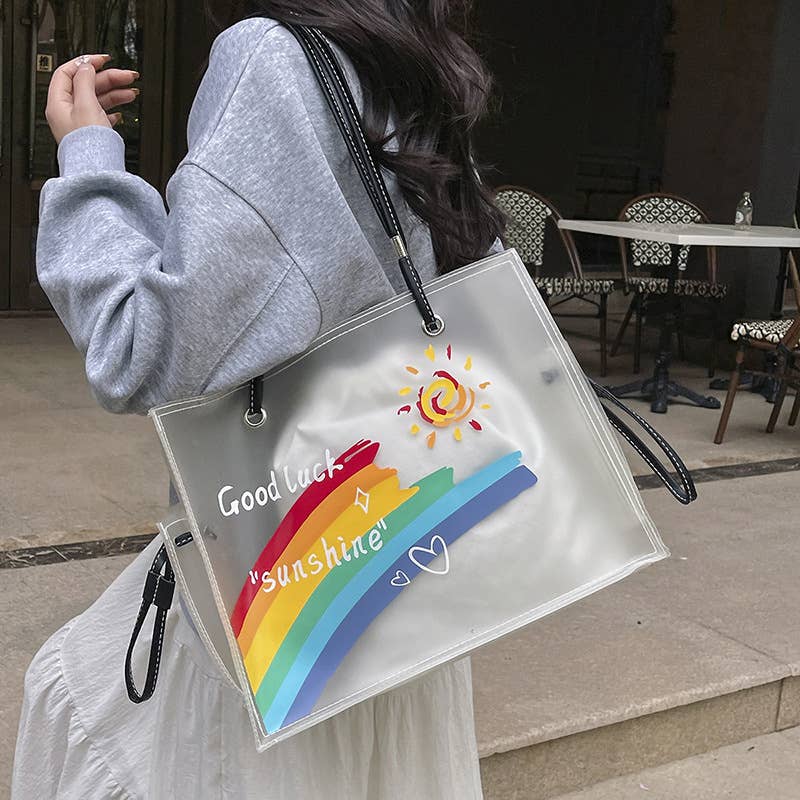 Fashionable pvc transparent jelly tote bag