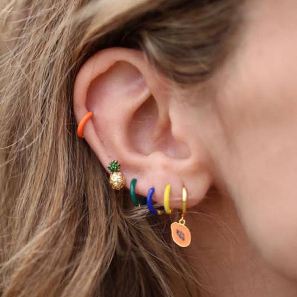 ROUND HANDMADE OIL DROP FASHION EARRINGS