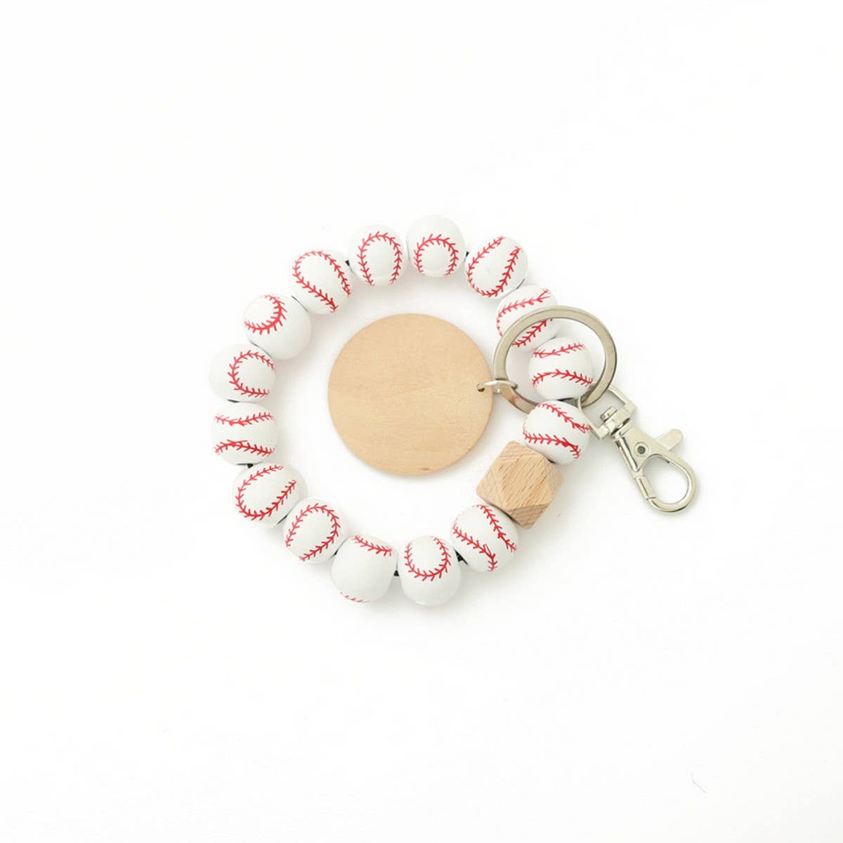 Sports Charm Wooden Beads Keychain_CWAB5102