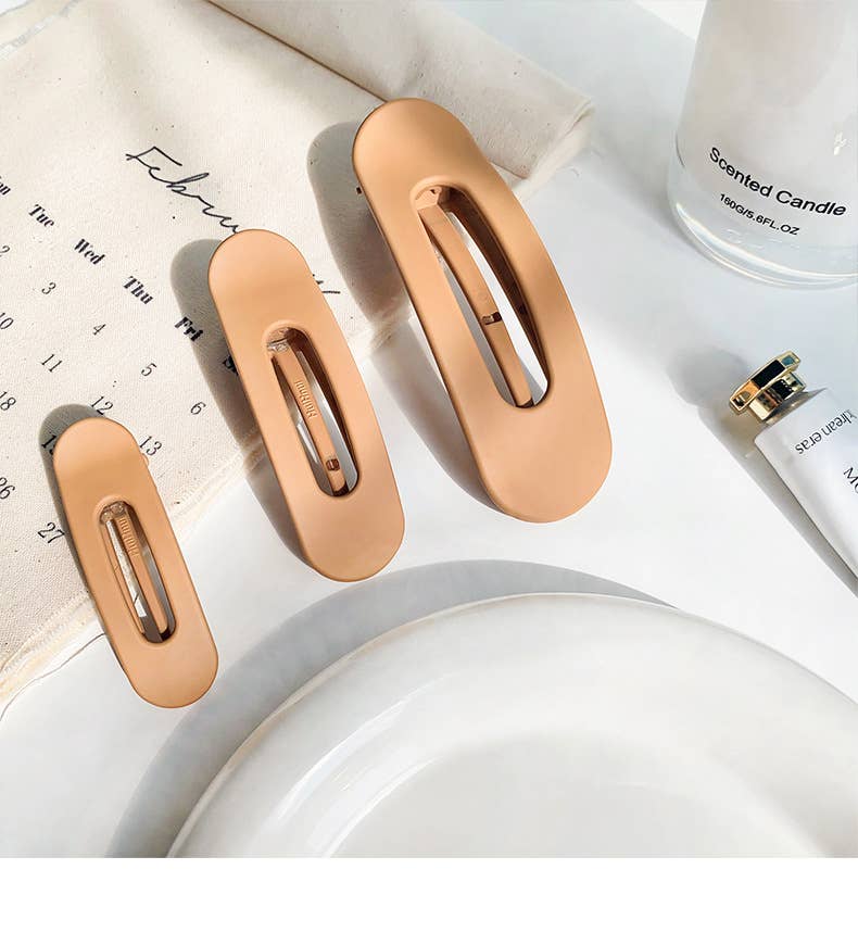 Simple and elegant matte coffee series hair clips