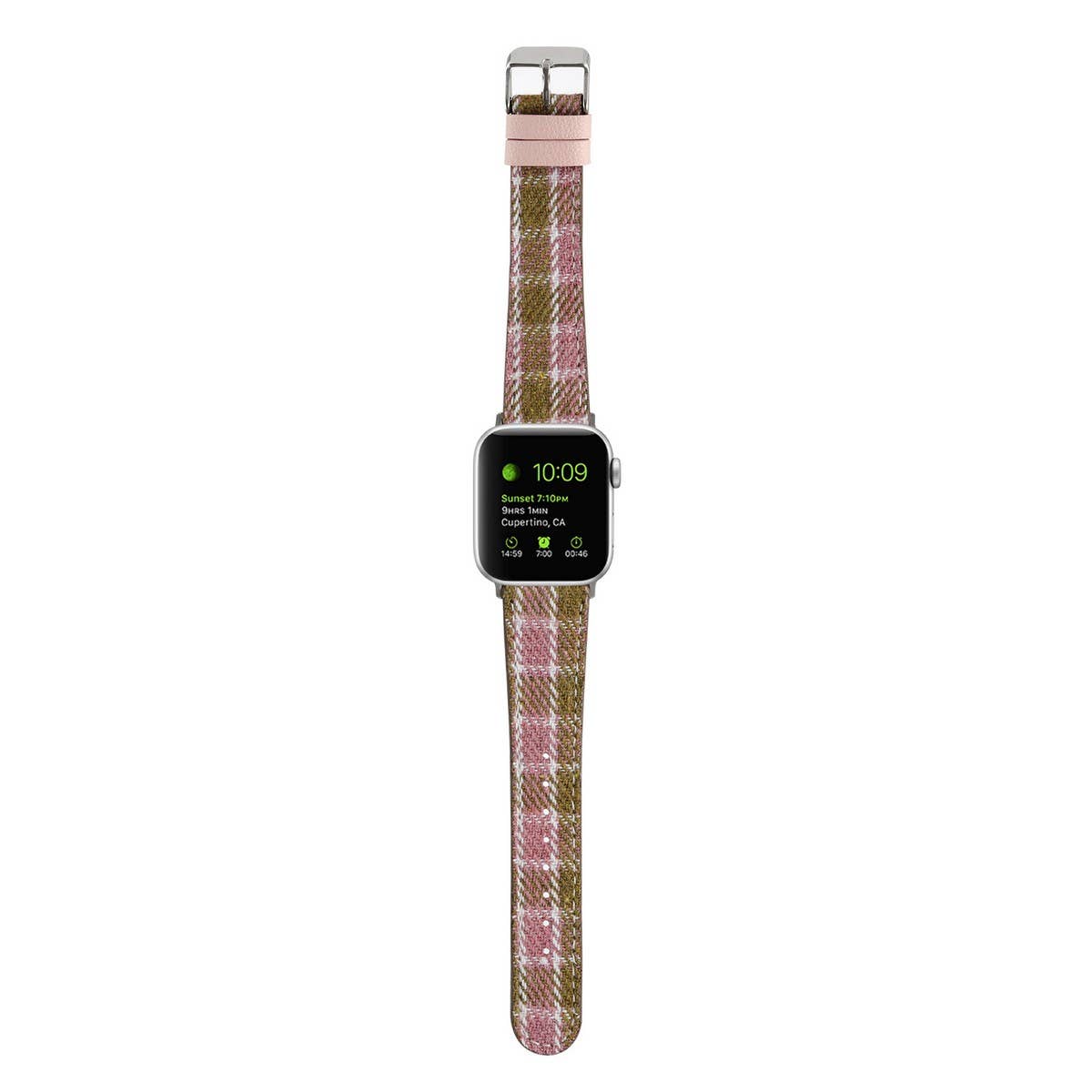 IWATCH8-1 PLUSH CHECKERED LEATHER STRAP