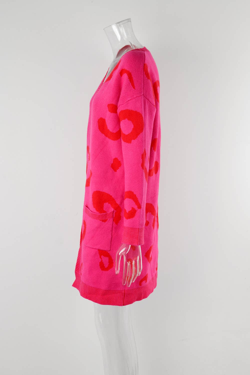 LEOPARD PRINT SWEATER LONG CARDIGAN FASHION COAT