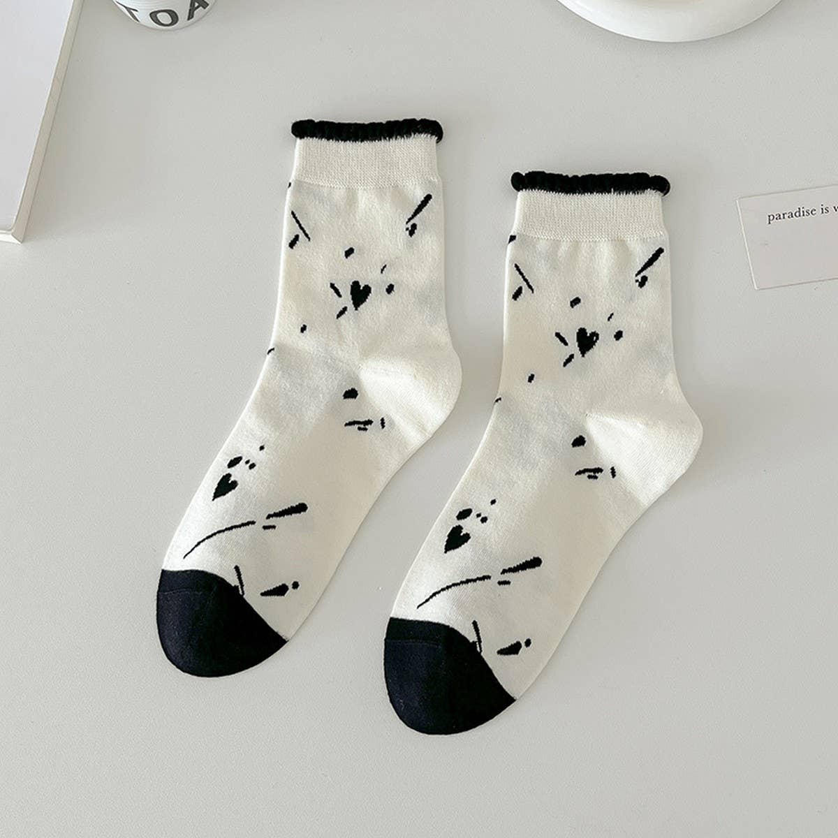 CUTE CARTOON PATTERN PURE COTTON MID-CALF SOCKS