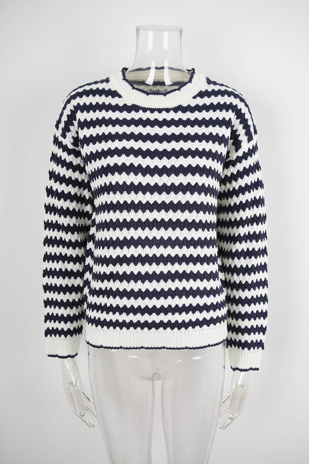 Advanced sense simple striped sweater