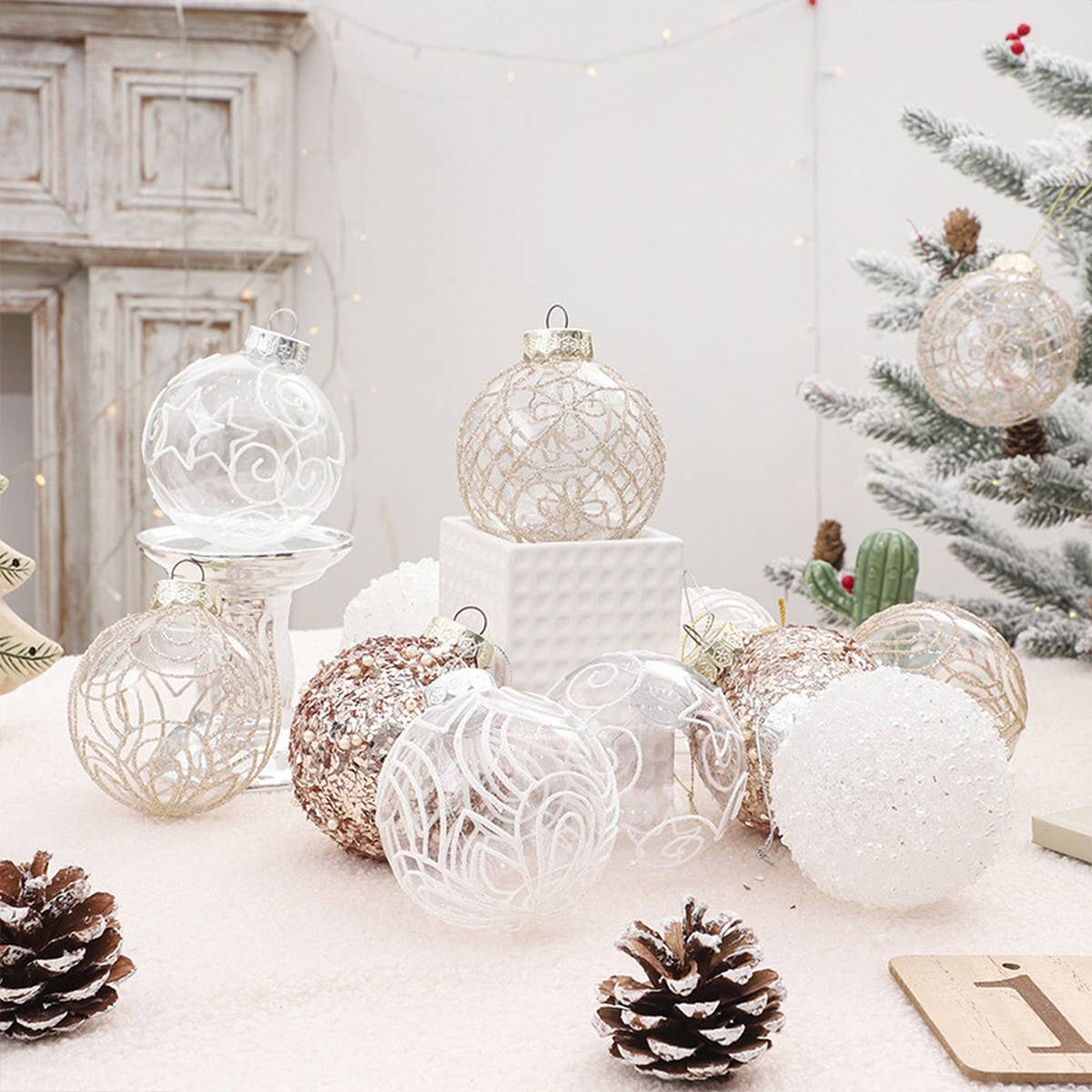8cm Painted Xmas Ball Ornaments Gift Box Set_CWMM9879