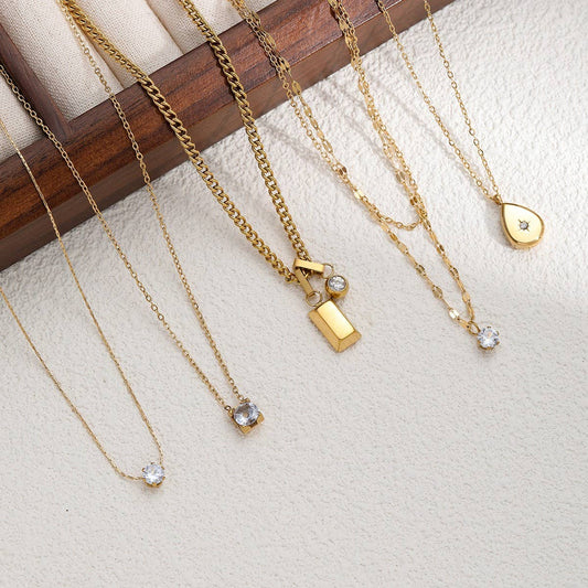 FASHIONABLE ZIRCON MULTI-LAYERED NECKLACE