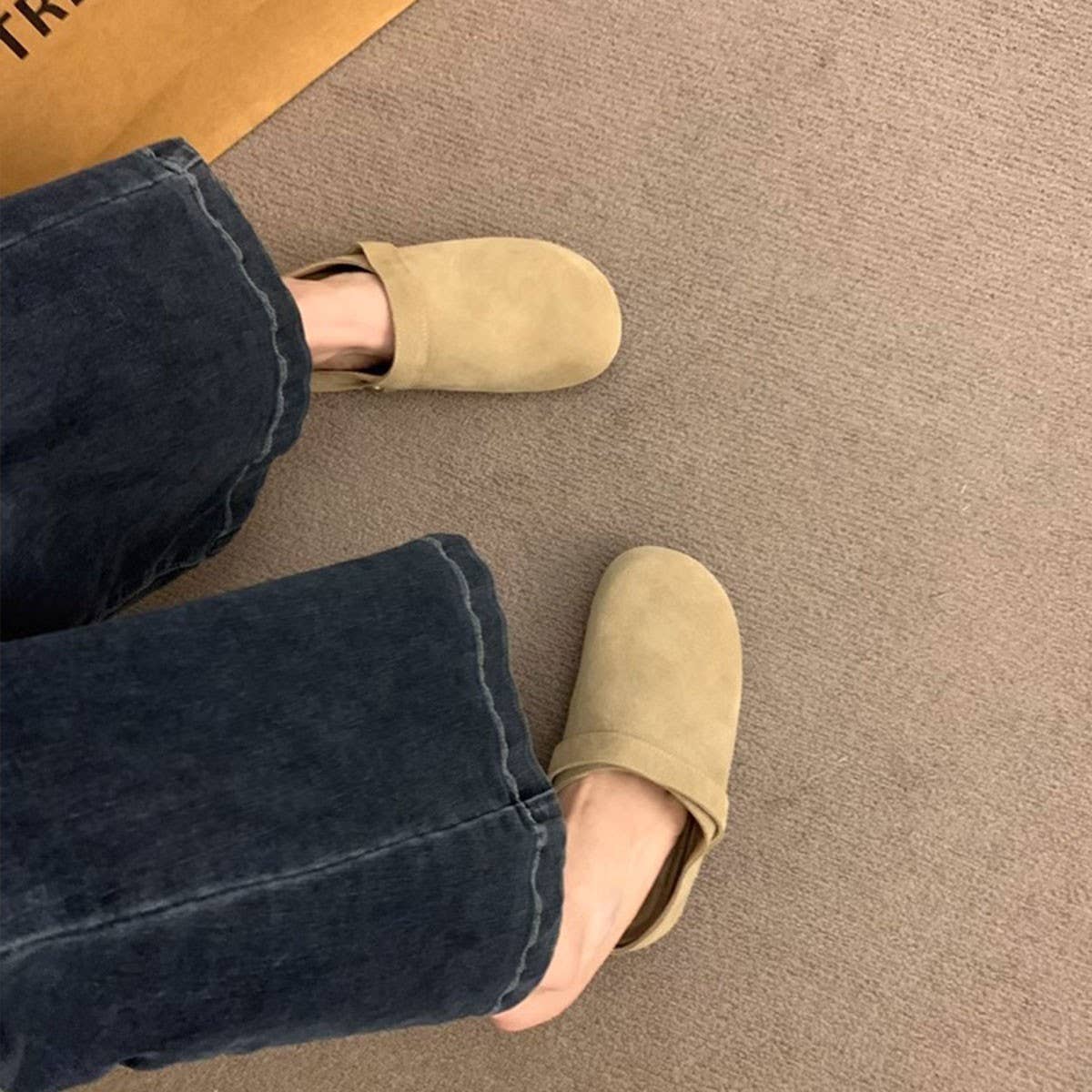 Leather Platform Clog Mules for Women